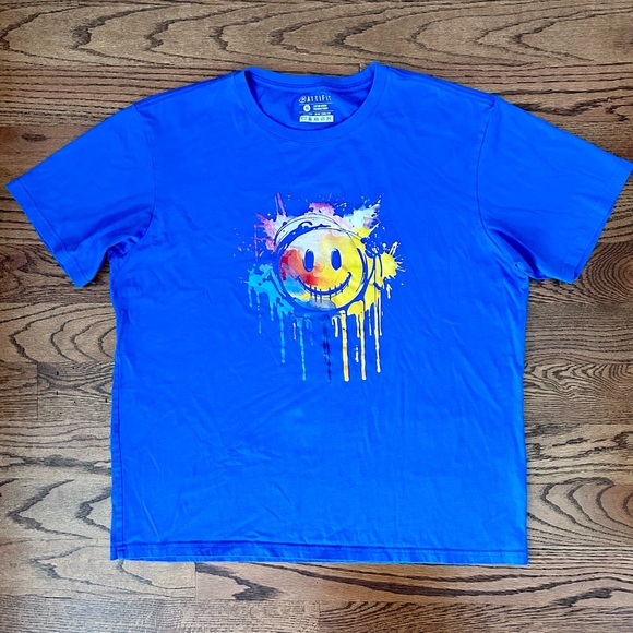 Smiley Face Cotton Short Sleeve T-Shirt - Picture 2 of 5